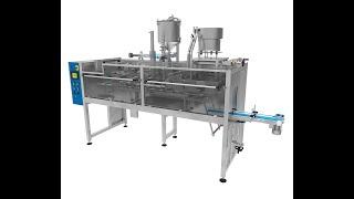 Automatic filling machine for premade doypack package with welding of corner fitting