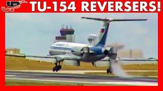 Tupolev 154 Reverses Power Before Touchdown!