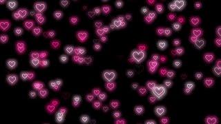 Flying HeartPink Heart Background | Neon Light Love Heart Background Video Loop [3 Hours]