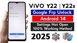 Vivo Y22 / Y22s Frp Bypass Settings Not Open ANDROID 14 Without Pc | New Security Update.