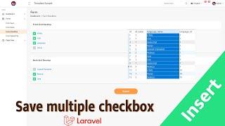 Insert multiple checkbox to databases In Laravel | Sample Dashboard
