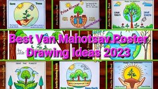 Best Van Mahotsav Poster Drawing Ideas | Top 10 Van Mahotsav Drawings | Save Trees Drawing Idea