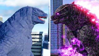 EVOLVED GODZILLA vs GODZILLA 2014 Comparison - Roblox Age Of Titan Vs Kaiju Alpha