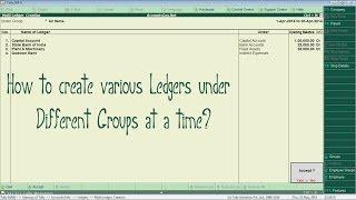 Creating multiple Ledgers under different Groups in Tally