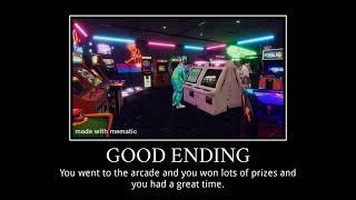 Arcade all endings meme.