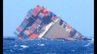 Top 10 Large Container Ships Crashing at Waves In Storm