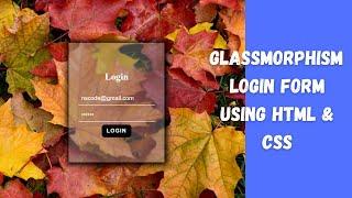 Glassmorphism Login Form using Html & CSS | NSCODE