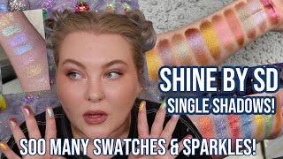 Swatching My ENTIRE Shine By SD Single Shadow Collection! Detailed Swatches, Comparisons + Demo!