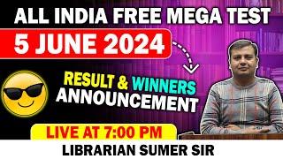 All India free Mega Test  (5th June) 2024 OSI Book Winner  New Library Vacancy 2024