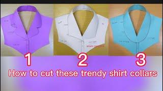 How to cut these trendy collars | how to cut and sew trendy shirts collars