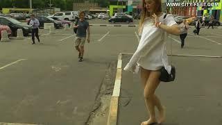 City Feet. A girl in a white dress. Part 3 (Yana)