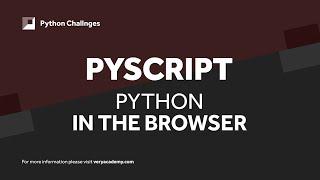PyScript | Run Python in your HTML | Quick Introduction
