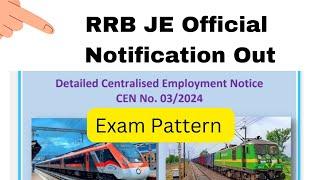 RRB JE Official Notification Out II Post Details II RRB Guwahati Total Posts II Exam Pattern