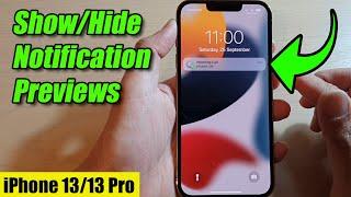 iPhone 13/13 Pro: How to Show/Hide Notification Previews