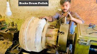 Truck Brake Drum Polish with Manual Lathe Machine | Drum Renew and Complete Fitting Process