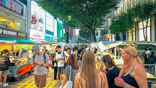 Seoul Night Walk on Myeongdong Street After Heavy Rain | Walking Tour Korea 4K HDR