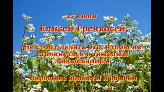 27 июня Елисей Гречкосей. Не стоит делать это, чтобы не столкнуться с тяжёлым заболеванием. Приметы.