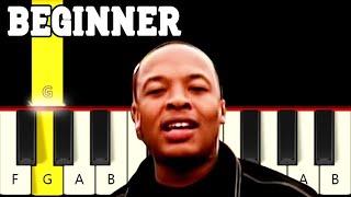 Still D.R.E. - Dr. Dre - Very Easy, From Slow to Fast Piano tutorial - Only White Keys - Beginner