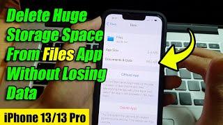 iPhone 13/13 Pro: How to Delete Huge Storage Space Being Used By Files App Without Losing Data