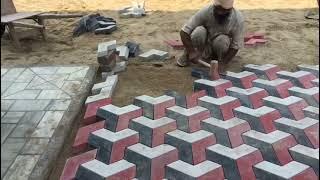 3d paver block installation