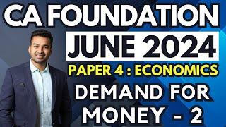 Demand for Money - 2 | Money Market | Ch 8 Unit 1 | CA Foundation Economics June 24 | CA Parag Gupta