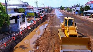 Amazing Road Transformation! Bulldozer SHANTUI SD80 and Dump Truck 22.5T Hard at Work To Build Base!