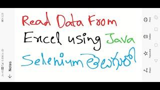Read Data From MS Excel using Java in selenium  in Telugu by Kotha Abhishek Part-1