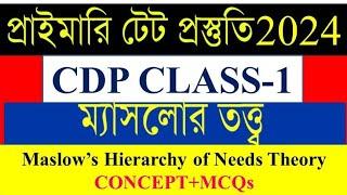 ম্যাসলোর তত্ত্ব|| Maslow's Hierarchy of Needs Theory|| CDP Class-1||Primary Tet preparation 2024||