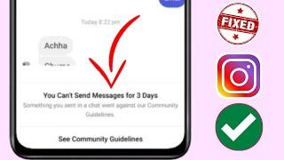 Fix You Can't Send Message For 3 Days on Instagram Problem 2024 || You Can't Send Message For 3 Days