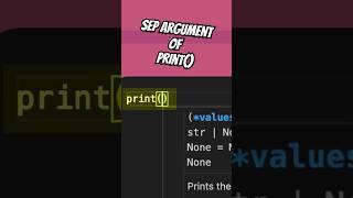 sep argument of print() function is powerful #python #pythontips