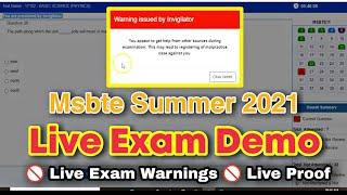 MSBTE Summer 2021 Live Exam Demo | Proctoring & Warnings | Msbte Latest Update |