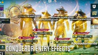 Conqueror Squad Entry Mythical Effect // Abusadamente // Season15Conqueror // PUBG Mobile.