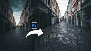 Create Realistic Puddles | Water Reflection in Photoshop