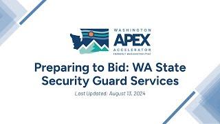 Preparing to Bid: WA State Security Guard Services