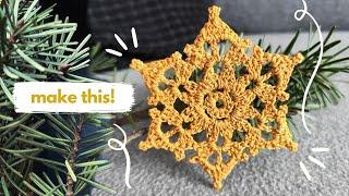 Lacy Crochet Snowflake Ornament | Easy Step-by-Step Tutorial!