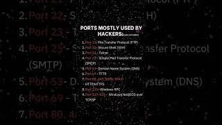 Ports used by Hackers#hacking #ports #networking #computerscience #viral #yt #shorts