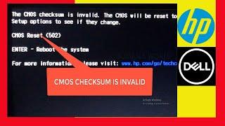 CMOS checksum is invalid : Fix the computer startup problem || HP,DELL,ASSUS