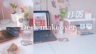 korean inspired desk makeover + shopee haul | aesthetic