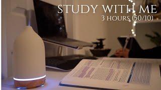 3-Hour Study With Me | Lofi + Rain  Pomodoro 50/10