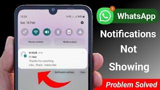 WhatsApp Notification Not Showing On Home Screen 2023 | WhatsApp Notification Not Coming Android