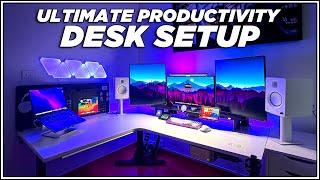 2024 Ultimate Triple-Monitor Productivity, Double Workstation Desk Setup ️