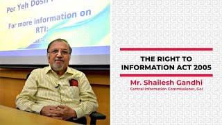 Basics of Right to Information (RTI) by Mr. Shailesh Gandhi at e-Yantra Summer #internship Program