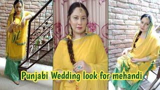 punjabi wedding guest look for mehandi|My first makeup tutorial video|iramawan