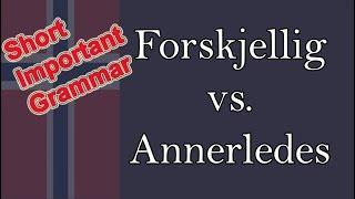 Norwegian grammar: Forskjellig vs Annerledes