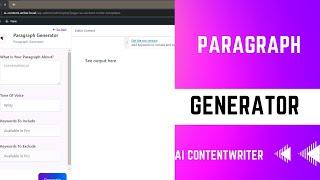 How to Create Paragraph Generator  using WP AI Content Writer