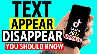 How to Make Text Appear and Disappear on TikTok Video | Do It Yourself.