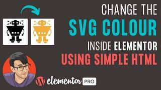 Change a custom SVG Icon Colour inside Elementor using Simple HTML