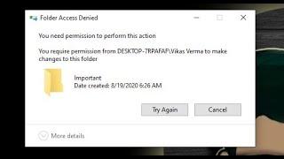 Folder Access Denied Windows 10 You Need Permission To Perform This Action