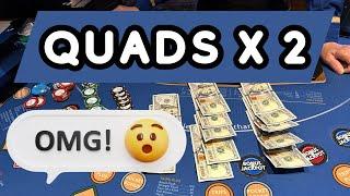 HEADS UP (ULTIMATE TEXAS HOLD 'EM) in LAS VEGAS! QUADS!! EPIC WIN! 