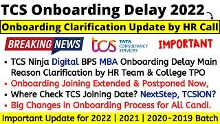TCS Onboarding Delay 2022 Clarification Update | Ninja| Digital | BPS MBA Onboarding Process Changed